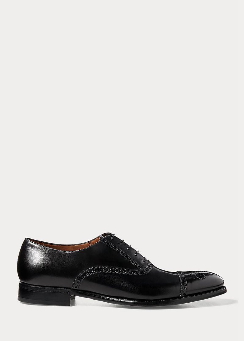 パープル レーベル スリップオン メンズ 黒 Denver Cap-toe Shoe LFDXR4936